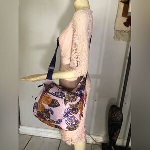 Tumi Anna Sui Floral Print Crossbody Shoulder Bag.